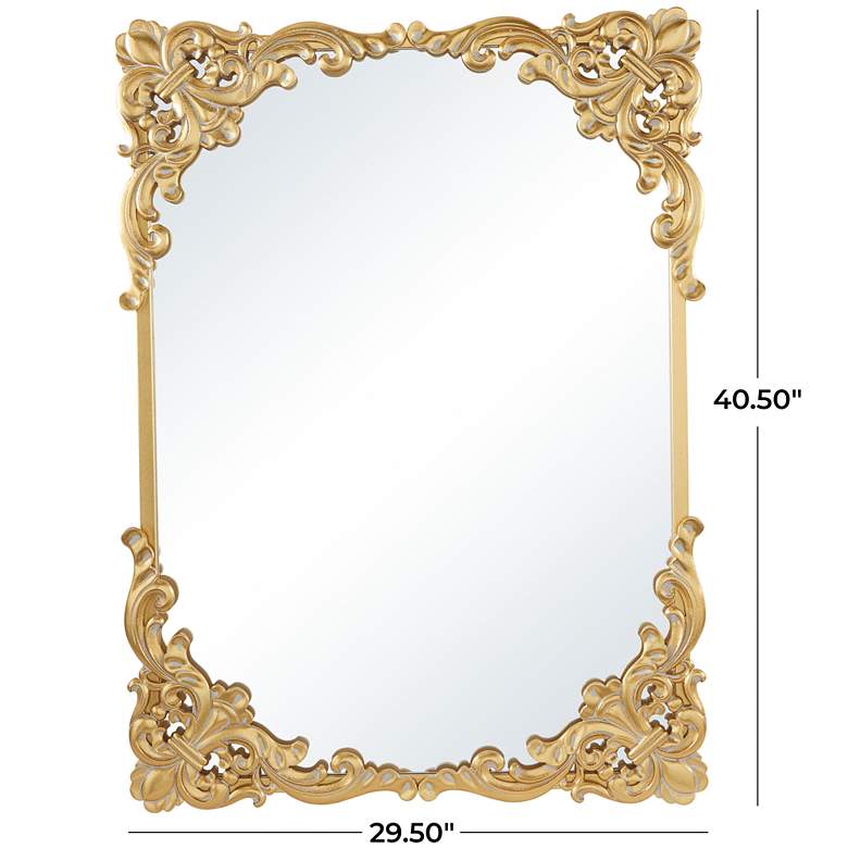 Image 6 Princesa Polished Gold Acanthus Floral 30" x 41" Wall Mirror more views