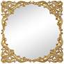 Princesa Satin Gold Acanthus Floral 30" Square Wall Mirror