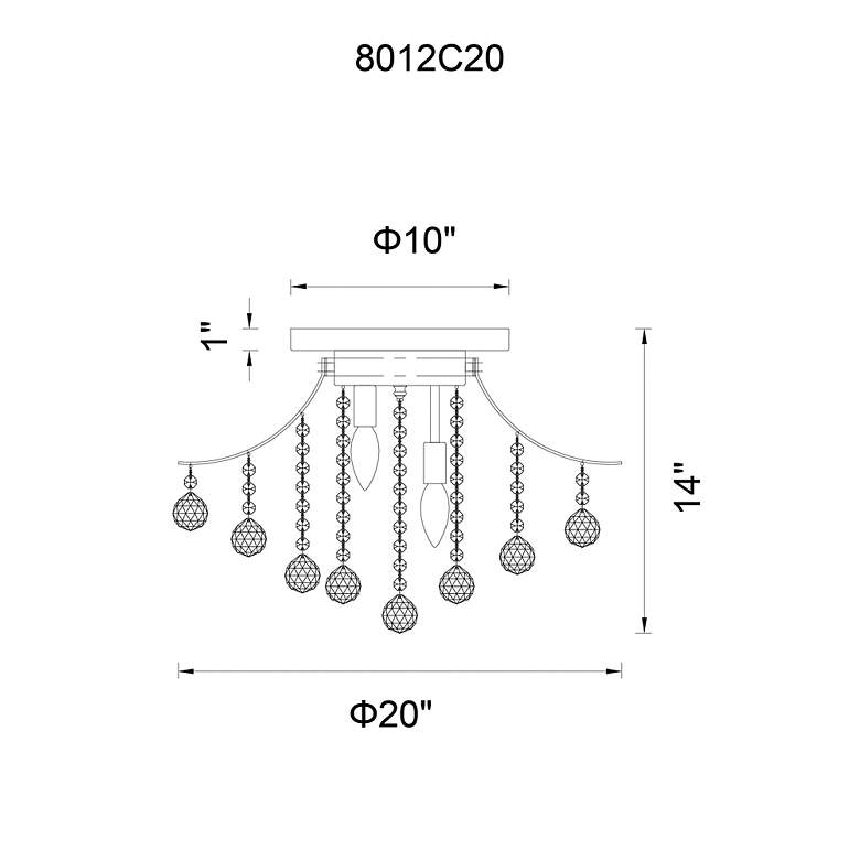 Image 6 Princess 20" Wide Chrome 6-Light Ceiling Light more views