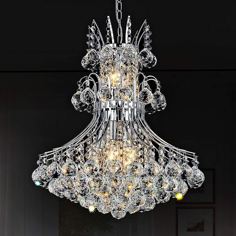 Image 1 Princess 20" Wide Chrome and Crystal Chandelier