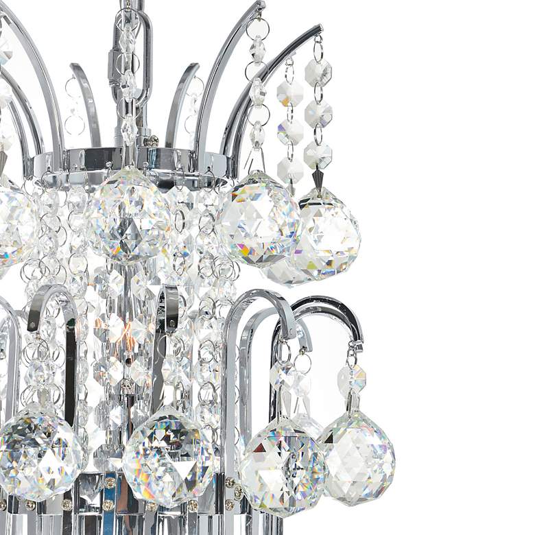 Image 4 Princess 20" Wide Chrome and Crystal Chandelier more views
