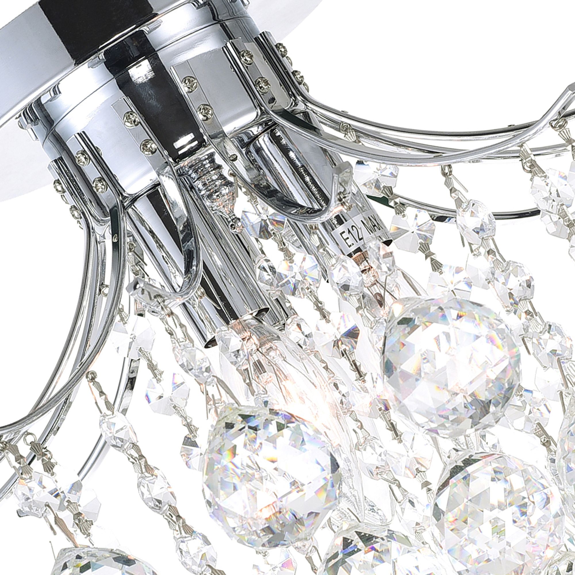 Image 2 Princess 3 Light 12in Chrome Flush Mount with Crystals more views