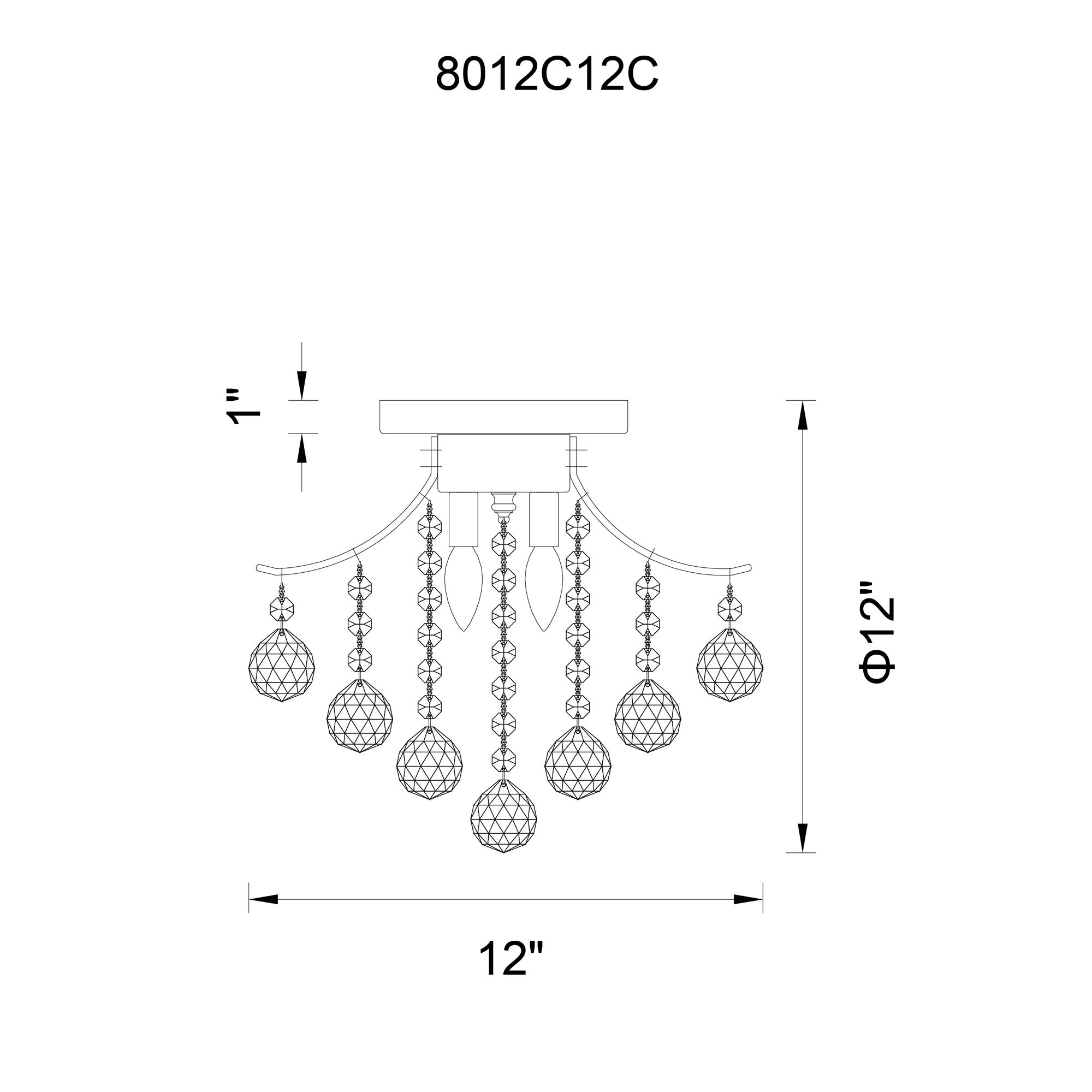 Image 6 Princess 3 Light Flush Mount With Chrome Finish more views