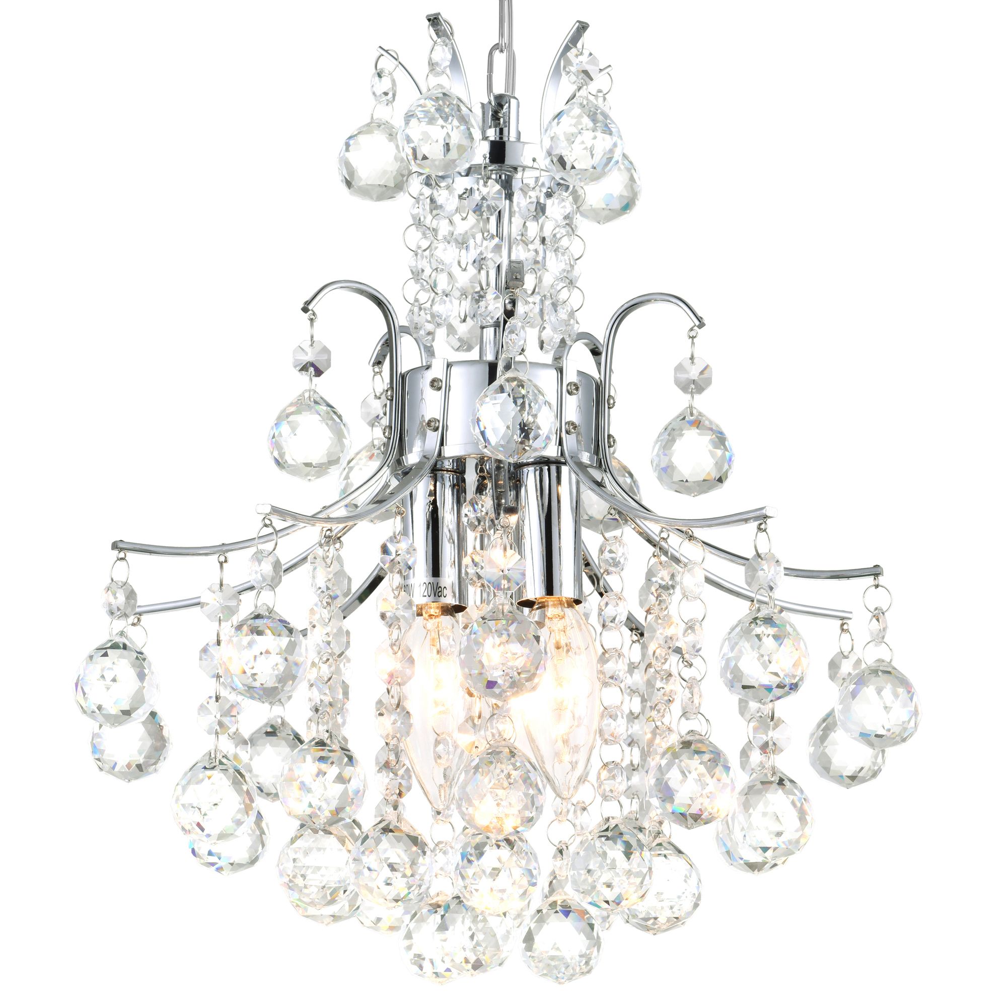 Image 2 Princess 3 Light Mini Chandelier With Chrome Finish more views