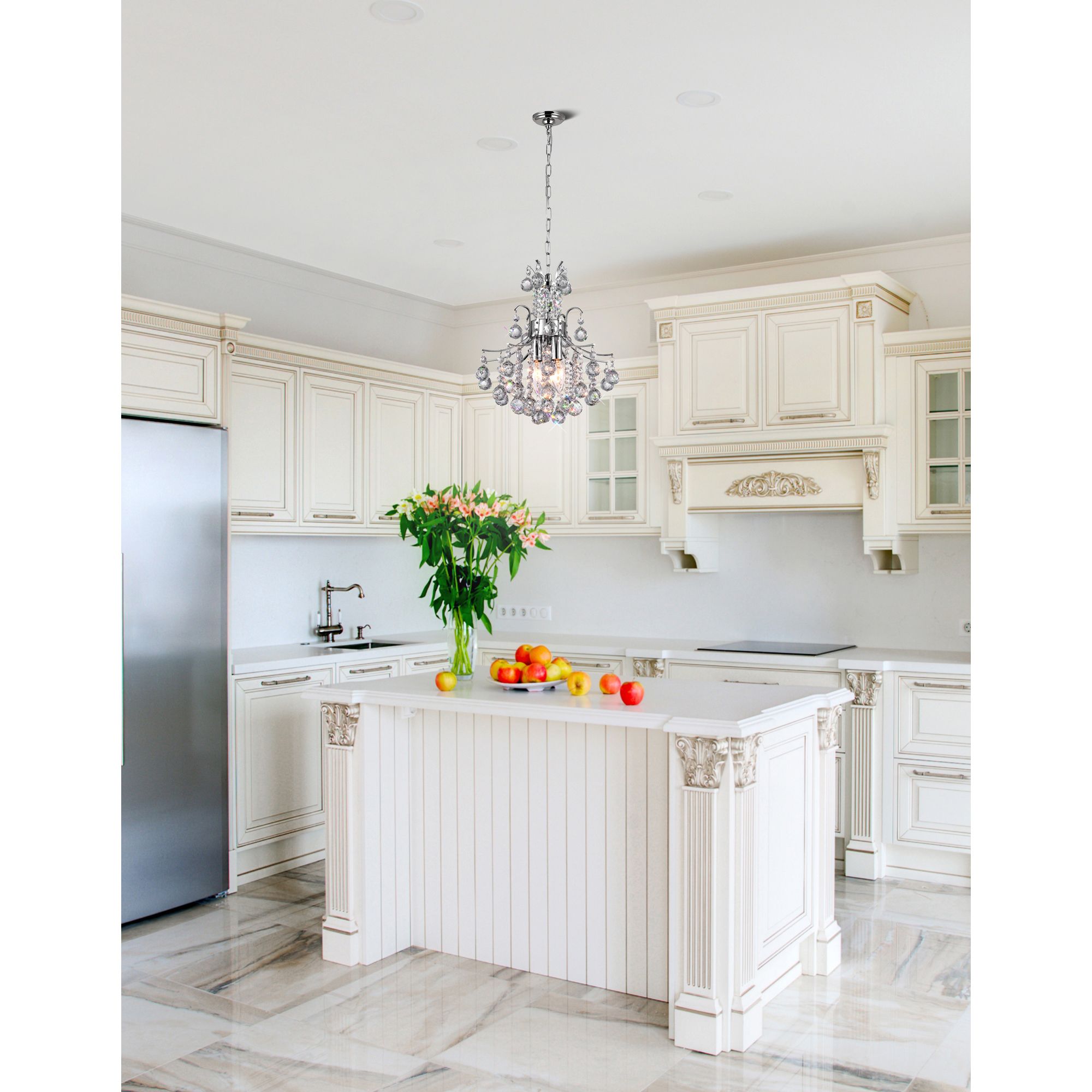 Image 6 Princess 3 Light Mini Chandelier With Chrome Finish more views