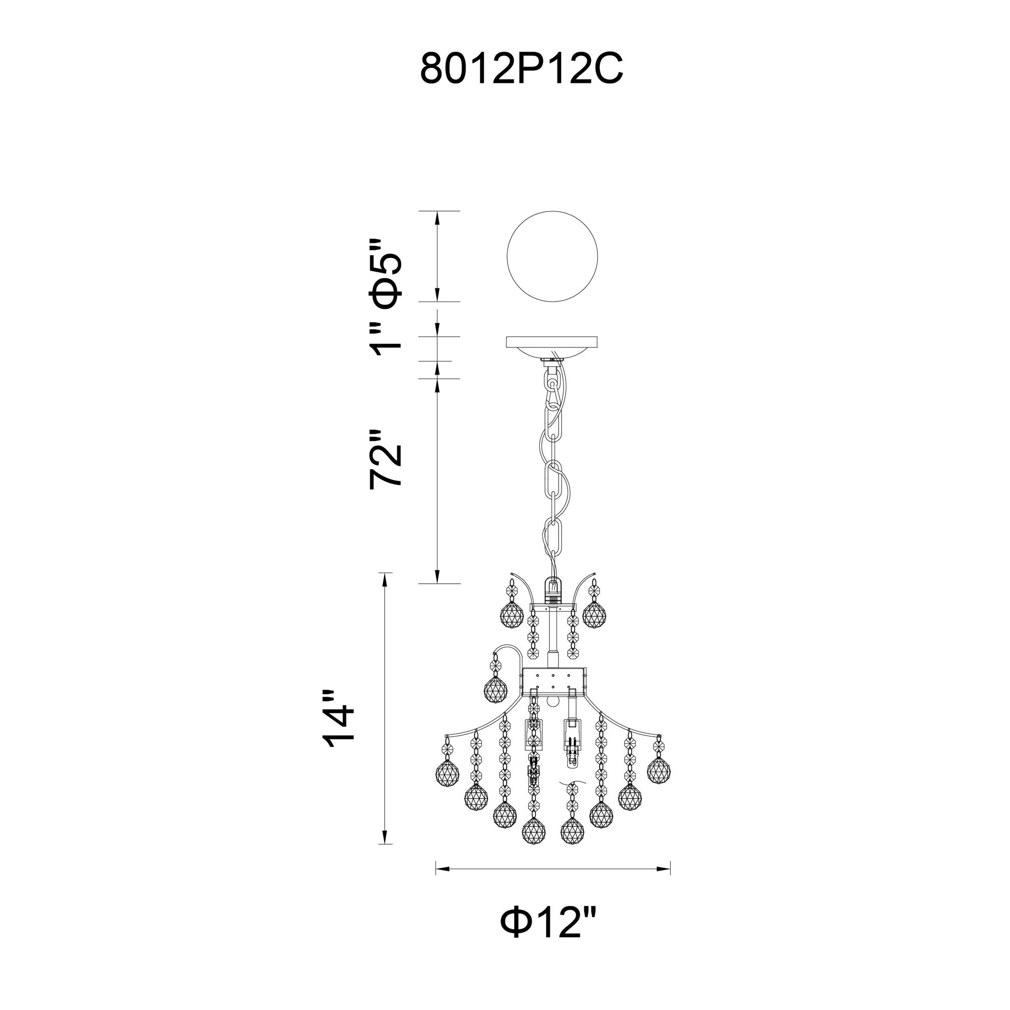 Image 7 Princess 3 Light Mini Chandelier With Chrome Finish more views