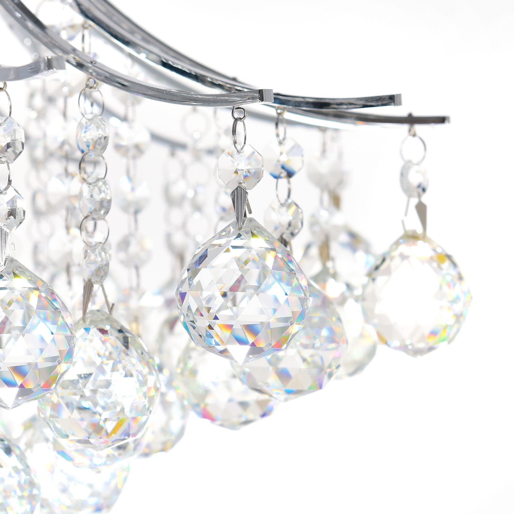 Image 3 Princess 6 Light 20in Chrome Flush Mount with Crystals more views