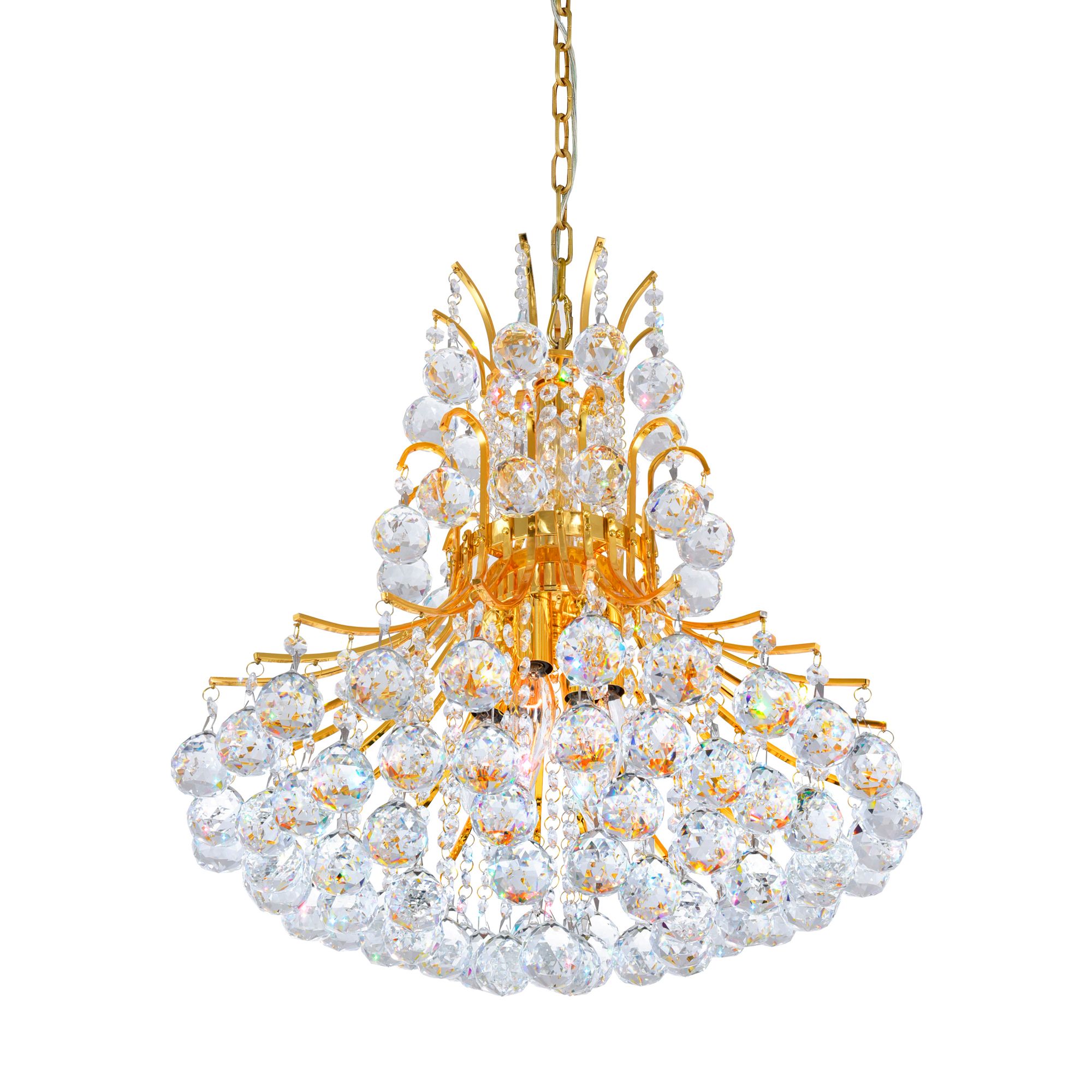 Thumbnail2 of Princess 8 Light Down Chandelier With Gold Finish more views