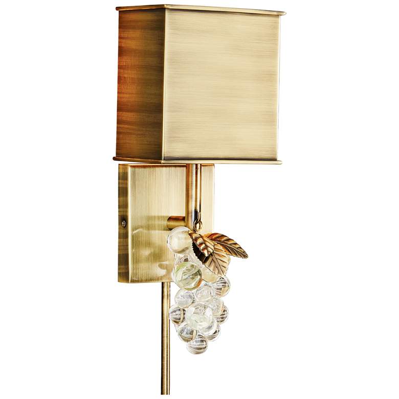 Image 1 Princess Antique Brushed Brass Plug-In Wall Lamp