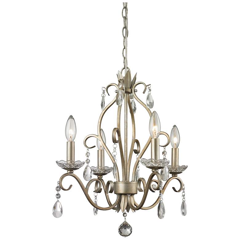 Image 2 Princess Chandeliers by Z-Lite Antique Silver 4 Light Chandelier