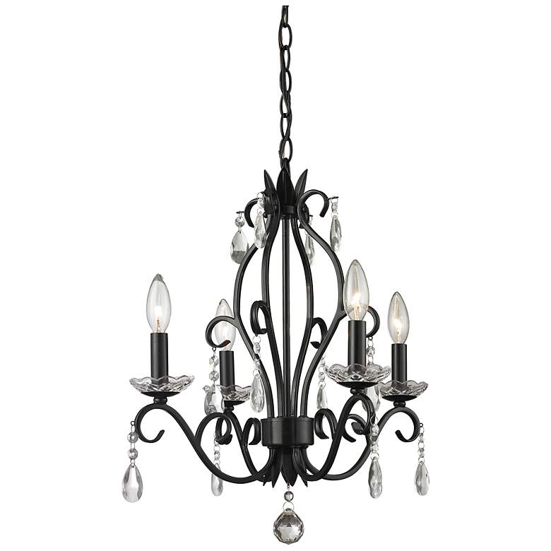 Image 1 Princess Chandeliers by Z-Lite Matte Black 4 Light Chandelier