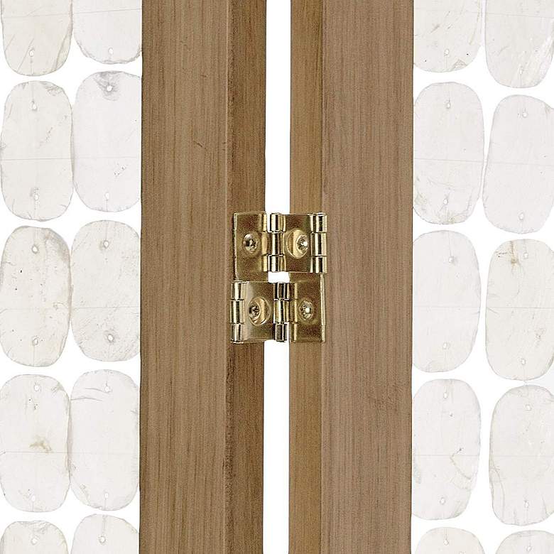 Image 4 Princessa 54"W Brown Wood Pearl Strands Screen/Room Divider more views