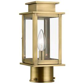 Image1 of Princeton 1 Light Antique Brass Outdoor Mini Post Top Lantern