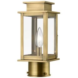 Princeton 1 Light Antique Brass Outdoor Mini Post Top Lantern