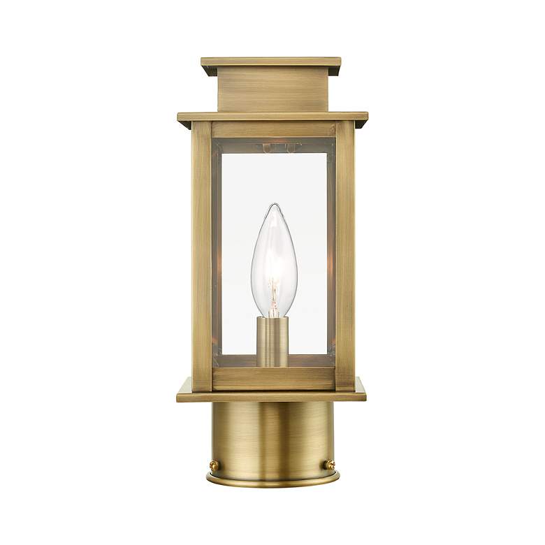Image 3 Princeton 1 Light Antique Brass Outdoor Mini Post Top Lantern more views