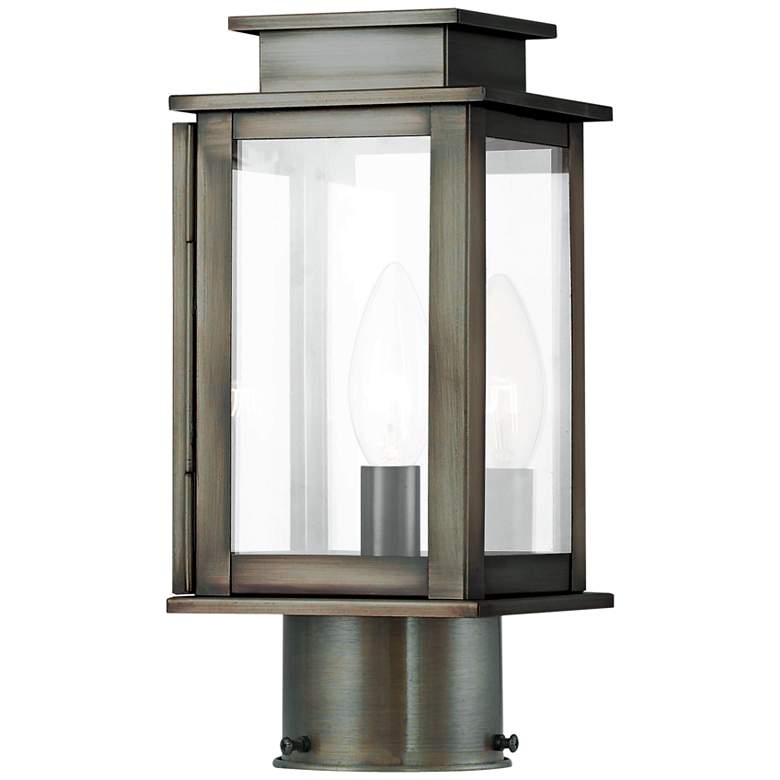 Image 1 Princeton 10 1/2" High Vintage Pewter Outdoor Post Light