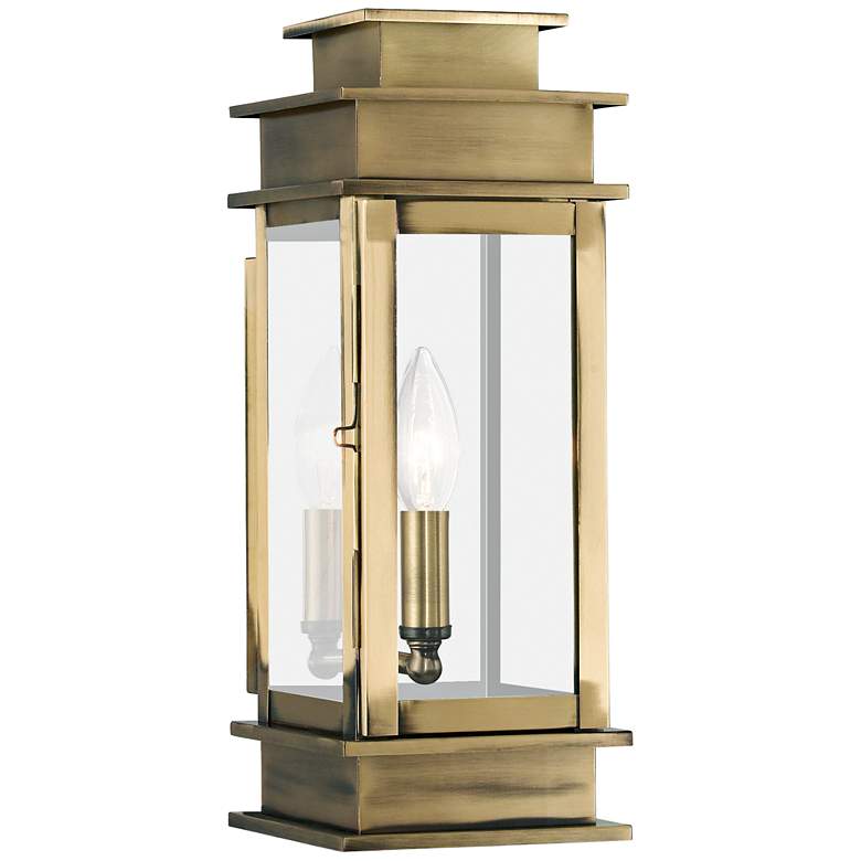 Image 2 Princeton 14 inch High Antique Brass Outdoor Wall Light