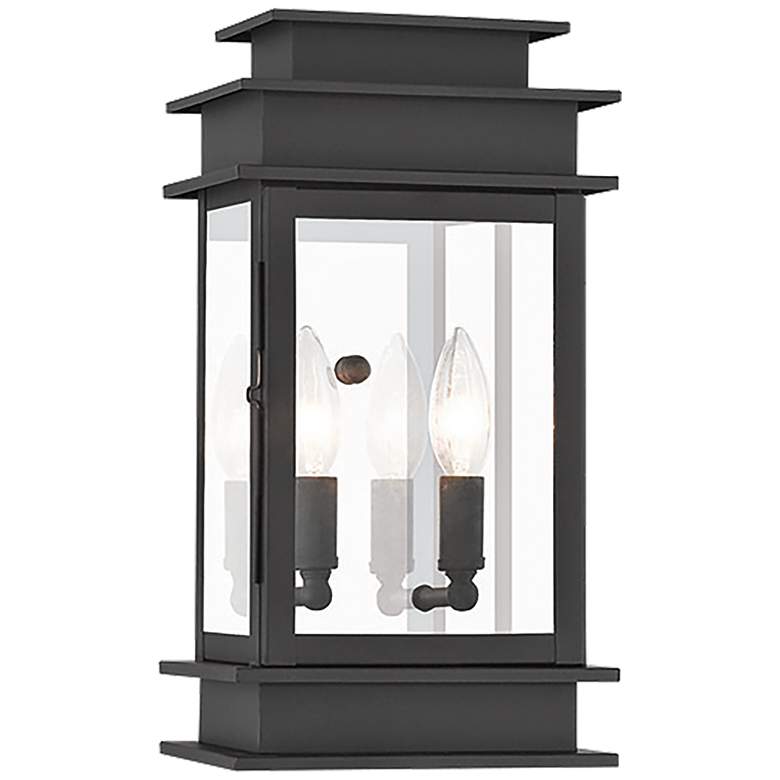 Image 1 Princeton 14 inch High Black 2-Light Outdoor Wall Light