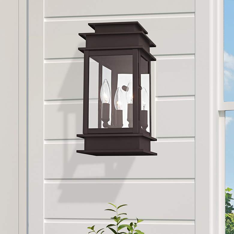 Image 1 Princeton 14" High Bronze 2-Light Outdoor Wall Light