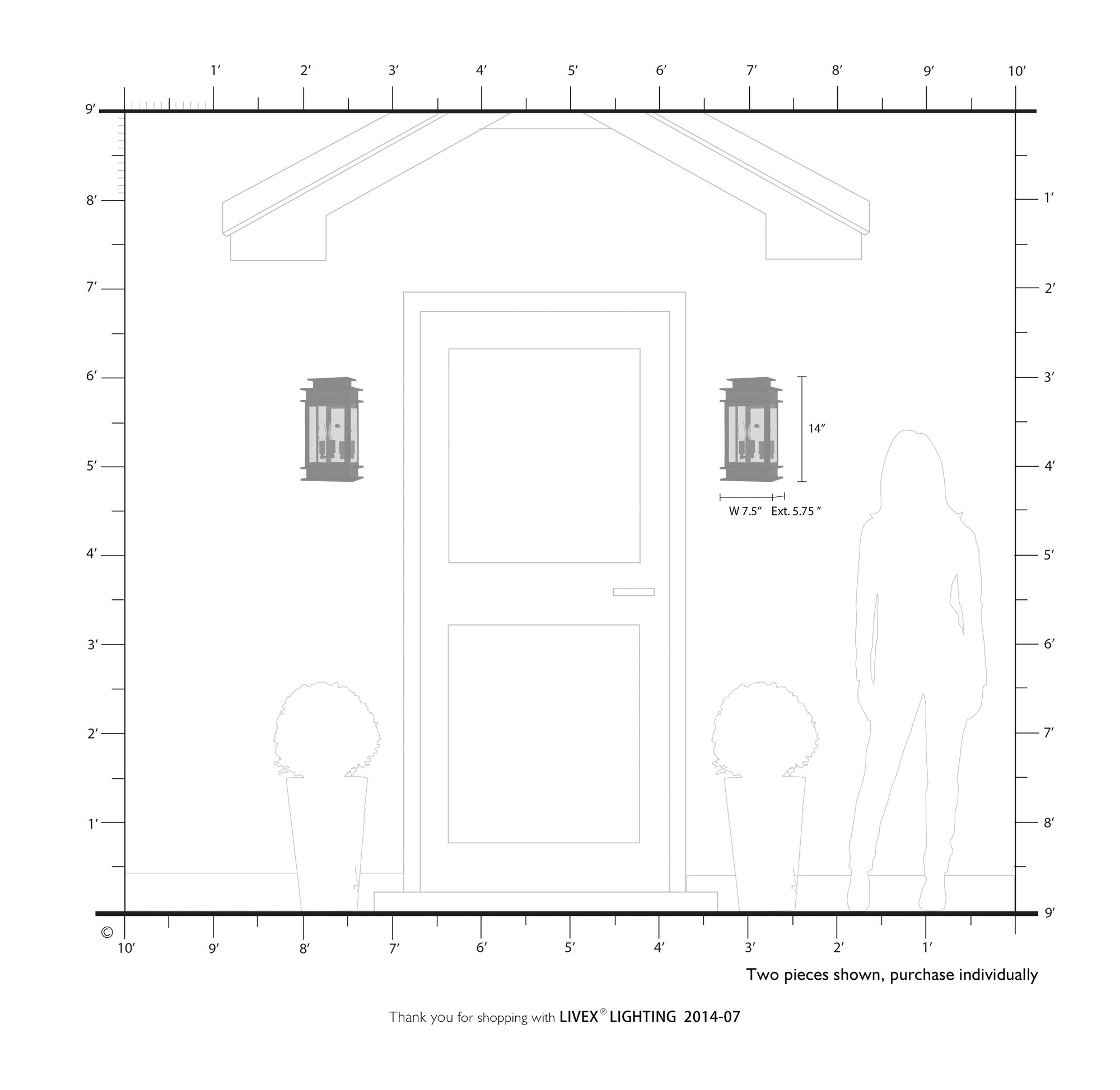 Princeton 14" High Bronze 2-Light Outdoor Wall Light