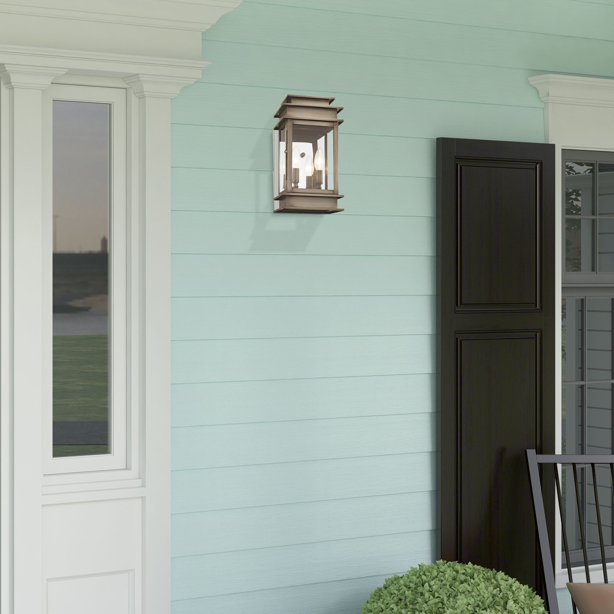 Princeton 14" High Vintage Pewter 2-Light Outdoor Wall Light