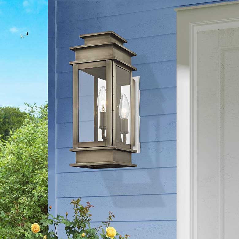 Image 1 Princeton 14" High Vintage Pewter Outdoor Wall Light