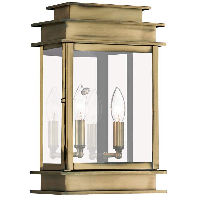 Image 1 Princeton 15 1/4" High Antique Brass Outdoor Wall Light