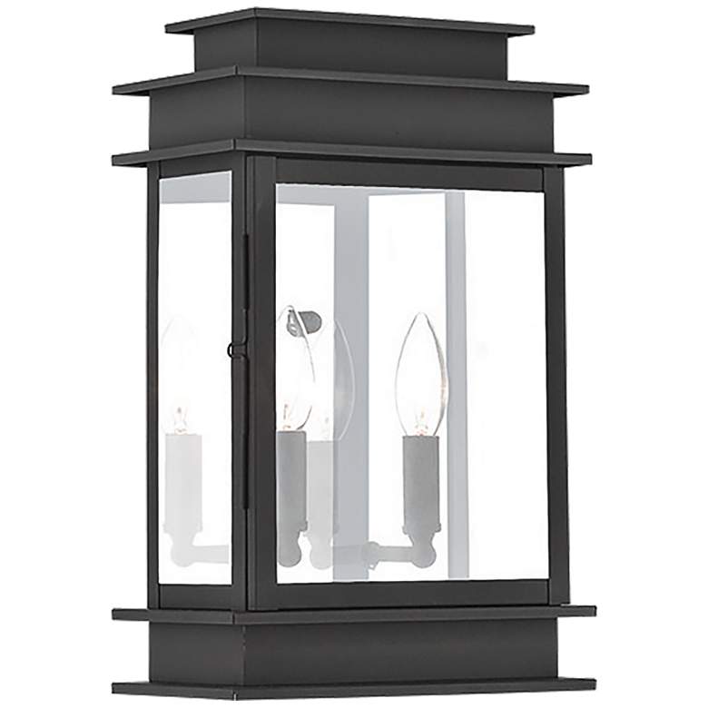 Image 1 Princeton 15 1/4 inch High Black 2-Light Outdoor Wall Light