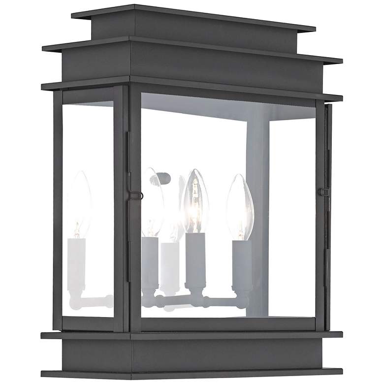 Image 1 Princeton 15 1/4" High Black 3-Light Outdoor Wall Light