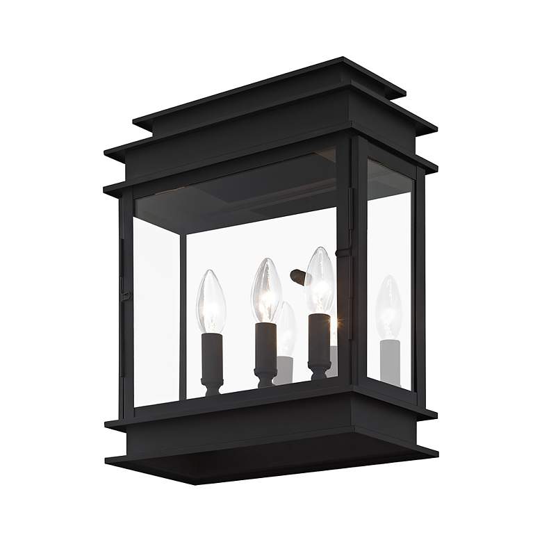 Image 4 Princeton 15 1/4" High Black 3-Light Outdoor Wall Light more views