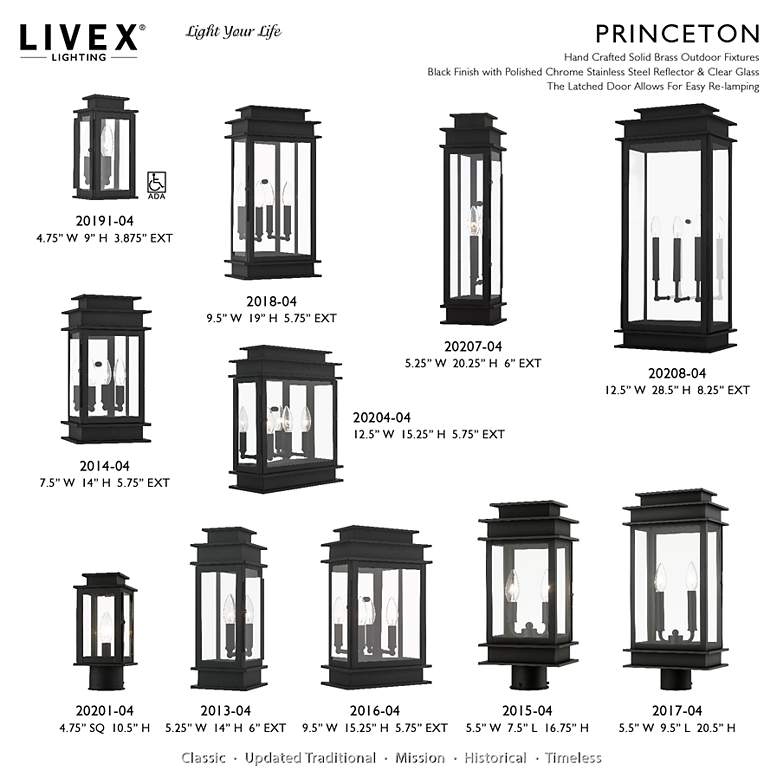 Image 7 Princeton 15 1/4" High Black 3-Light Outdoor Wall Light more views