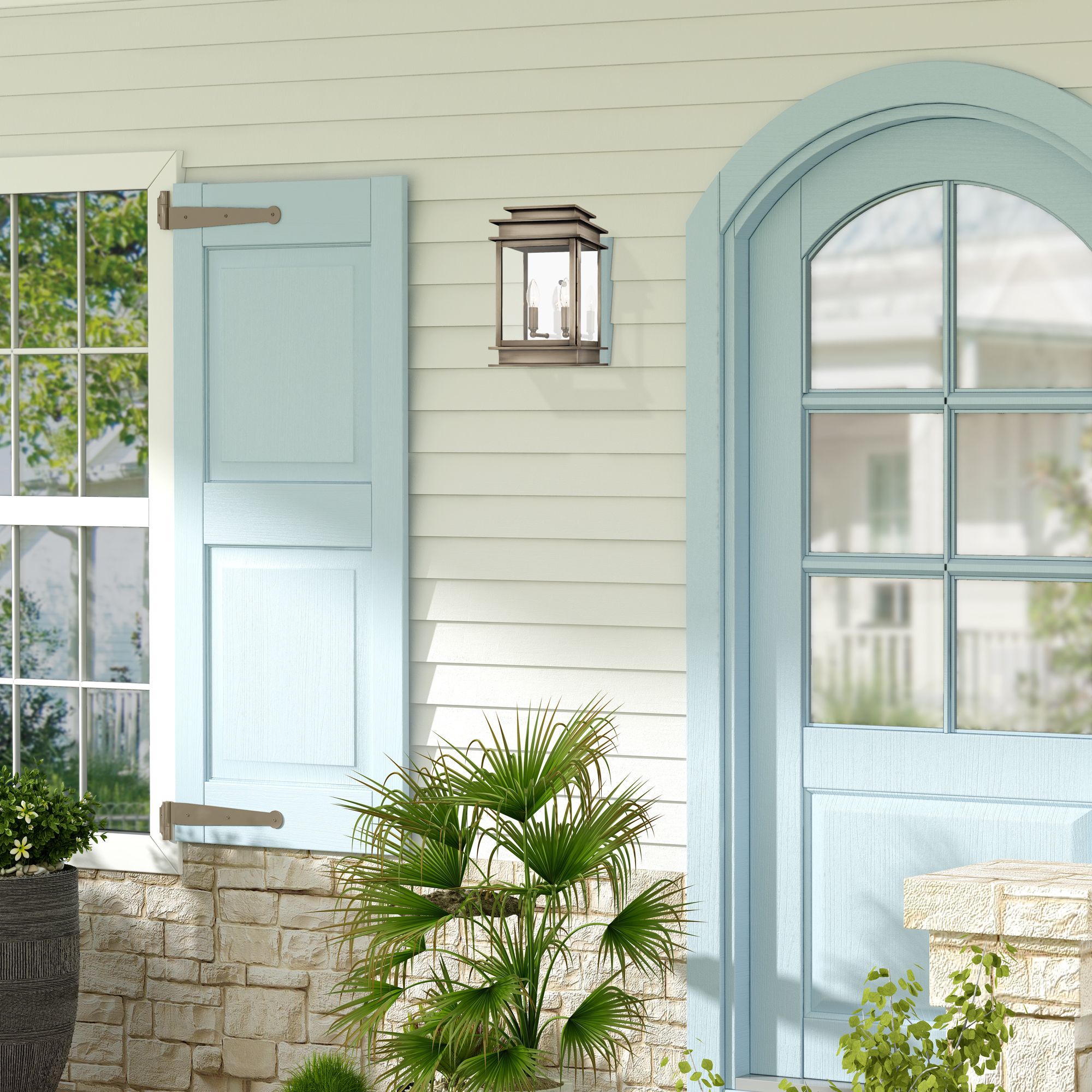 Princeton 15 1/4" High Vintage Pewter Outdoor Wall Light