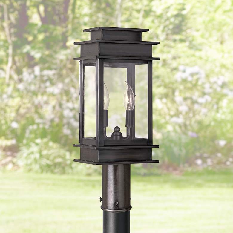 Image 1 Princeton 16 3/4" High Vintage Pewter Outdoor Post Light