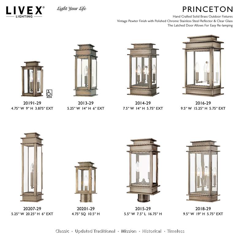 Image 7 Princeton 16 3/4" High Vintage Pewter Outdoor Post Light more views
