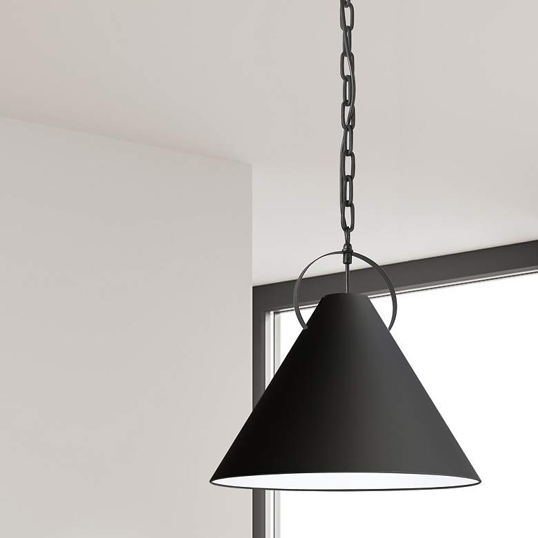 Image 1 Princeton 16" Wide Matte Black Pendant