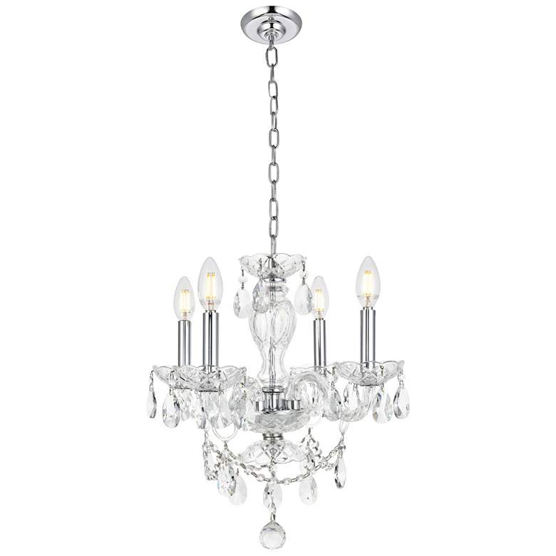Image 2 Princeton 17" Wide Chrome and Crystal 4-Light Chandelier