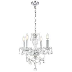 Princeton 17&quot; Wide Chrome and Crystal 4-Light Chandelier