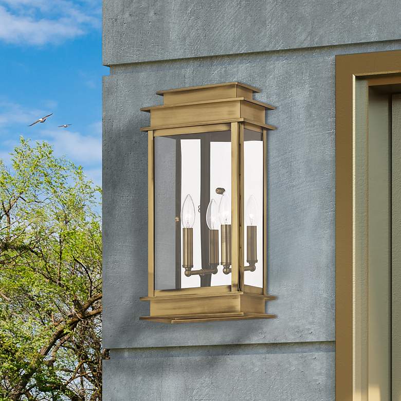 Image 1 Princeton 19" High Antique Brass Outdoor Wall Light