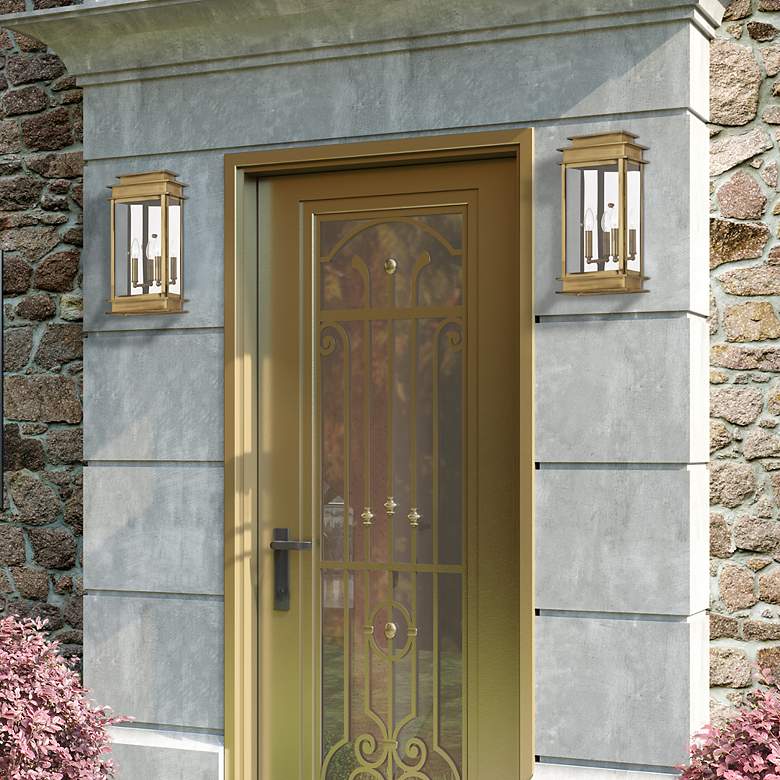 Image 7 Princeton 19" High Antique Brass Outdoor Wall Light more views