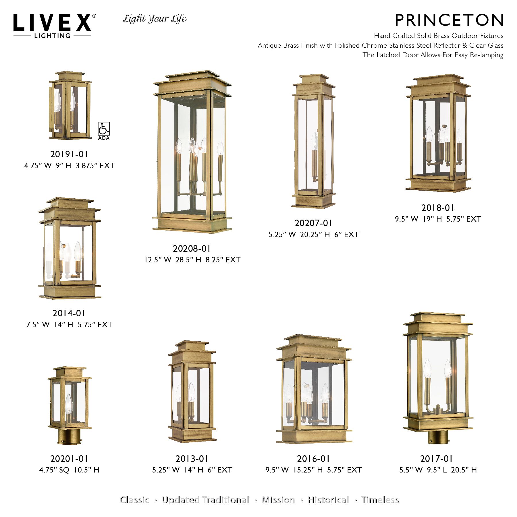 Princeton 19" High Antique Brass Outdoor Wall Light