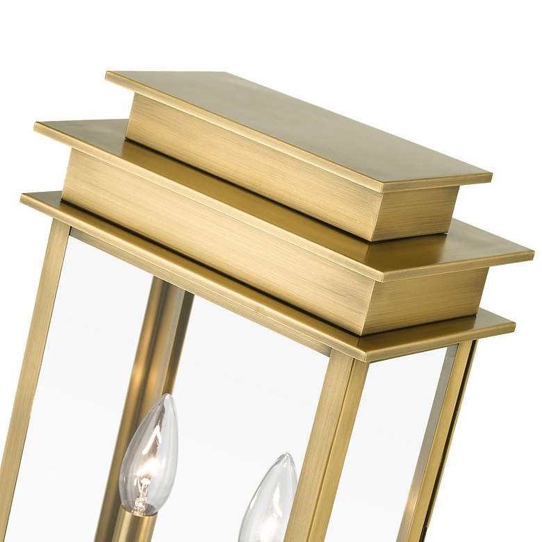 Image 7 Princeton 2 Light Antique Brass Outdoor Large Post Top Lantern more views