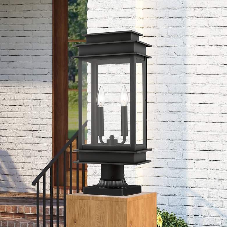 Image 1 Princeton 2 Light Black Outdoor Large Post Top Lantern