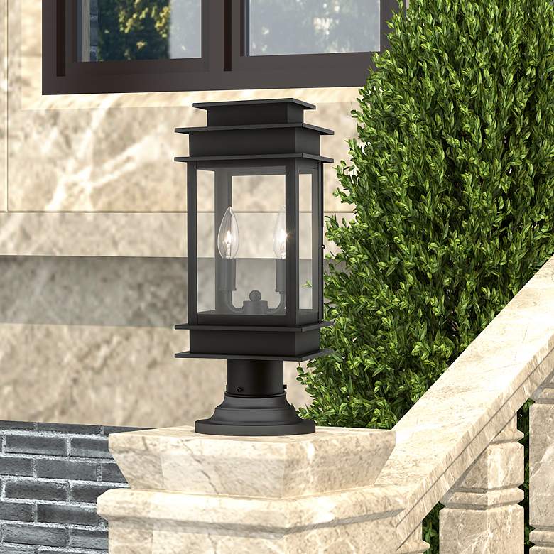 Image 1 Princeton 2 Light Black Outdoor Medium Post Top Lantern