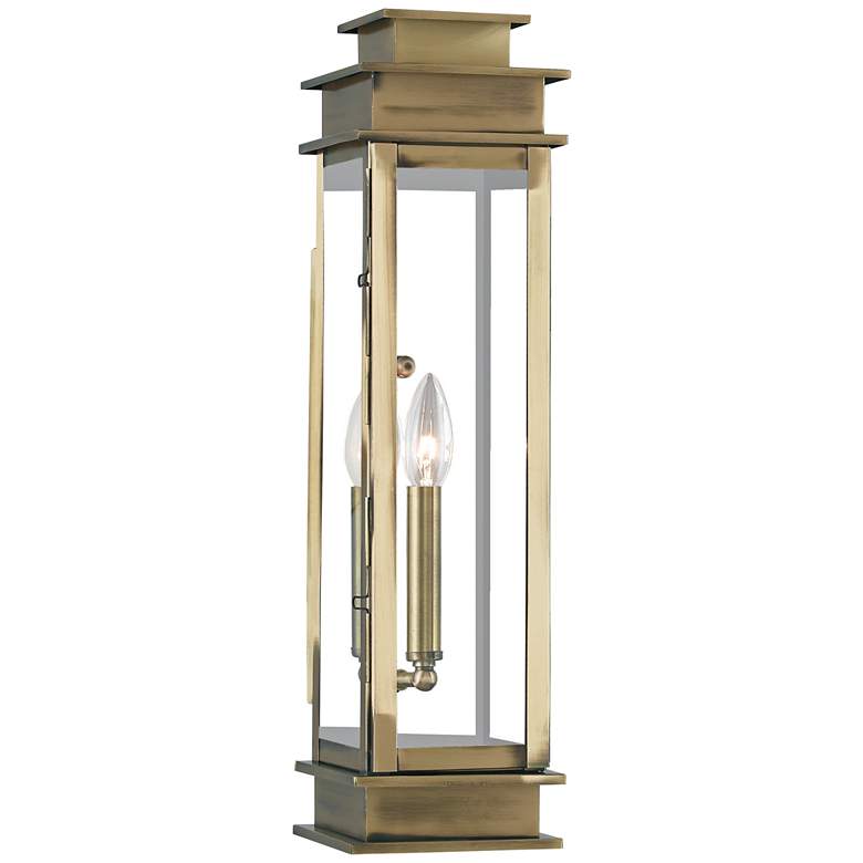 Image 1 Princeton 20 1/4 inch High Antique Brass Outdoor Wall Light