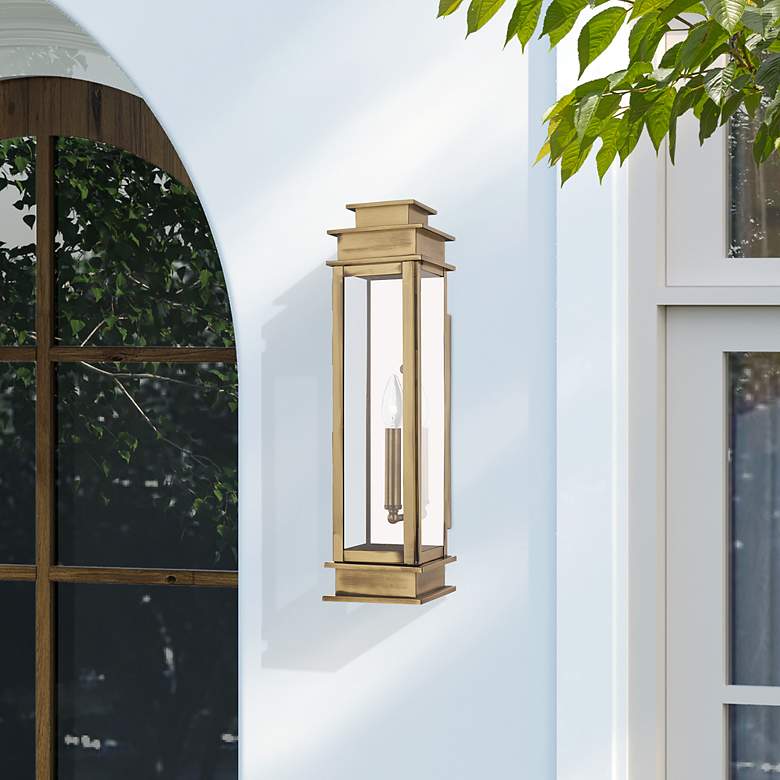 Image 1 Princeton 20 1/4" High Antique Brass Outdoor Wall Light