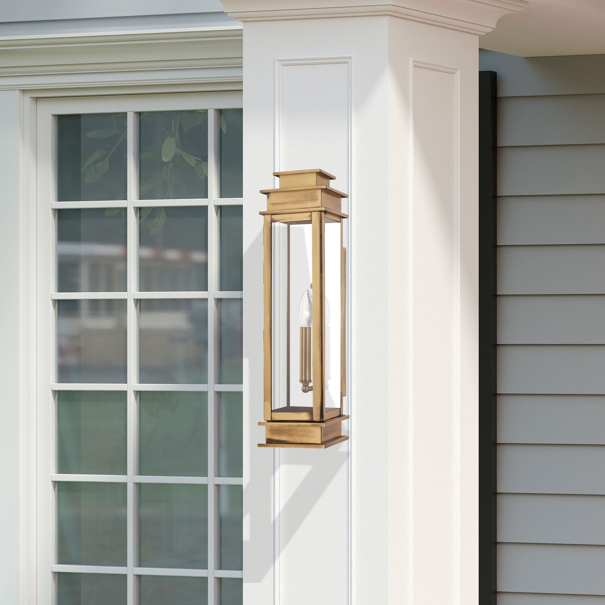 Princeton 20 1/4" High Antique Brass Outdoor Wall Light