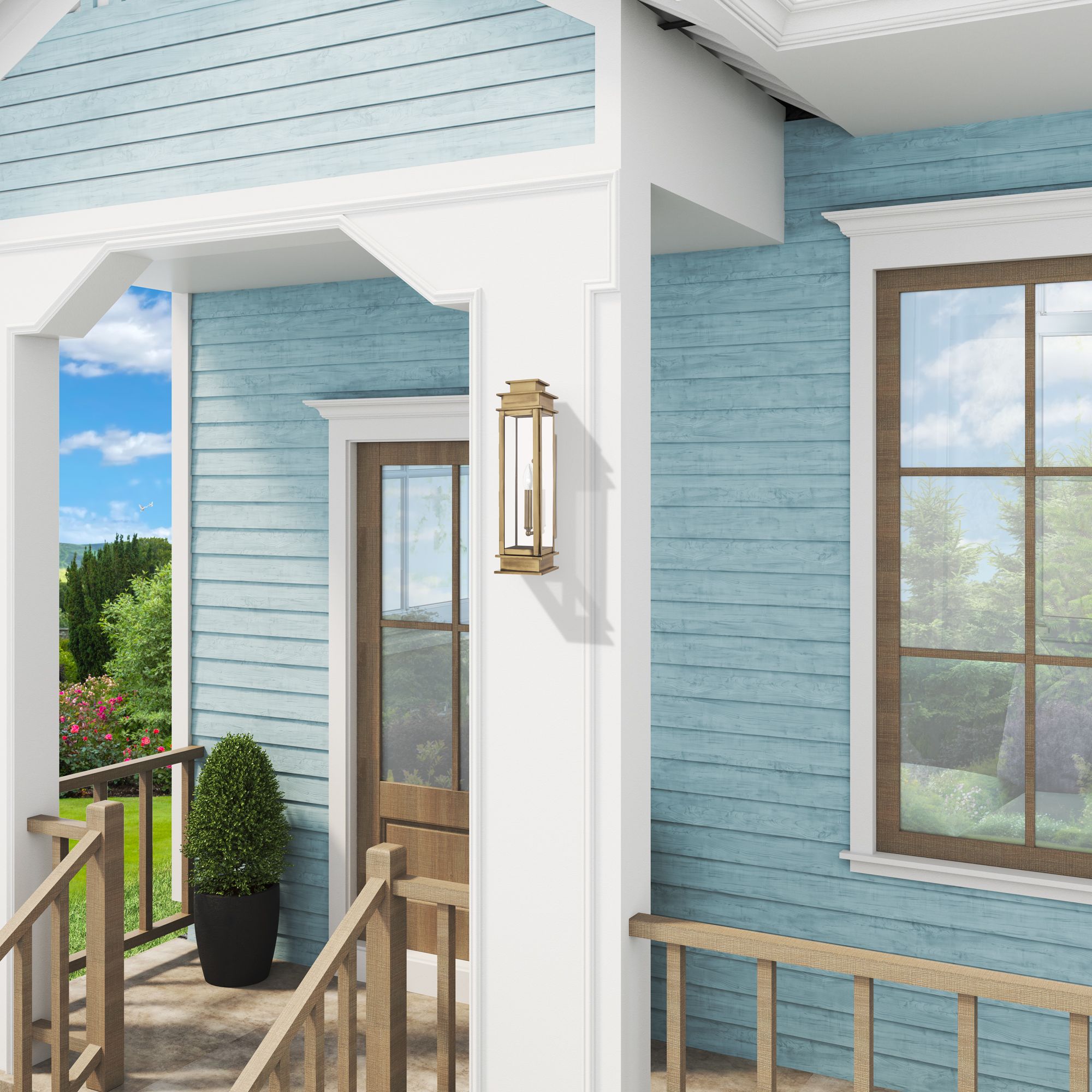 Princeton 20 1/4" High Antique Brass Outdoor Wall Light