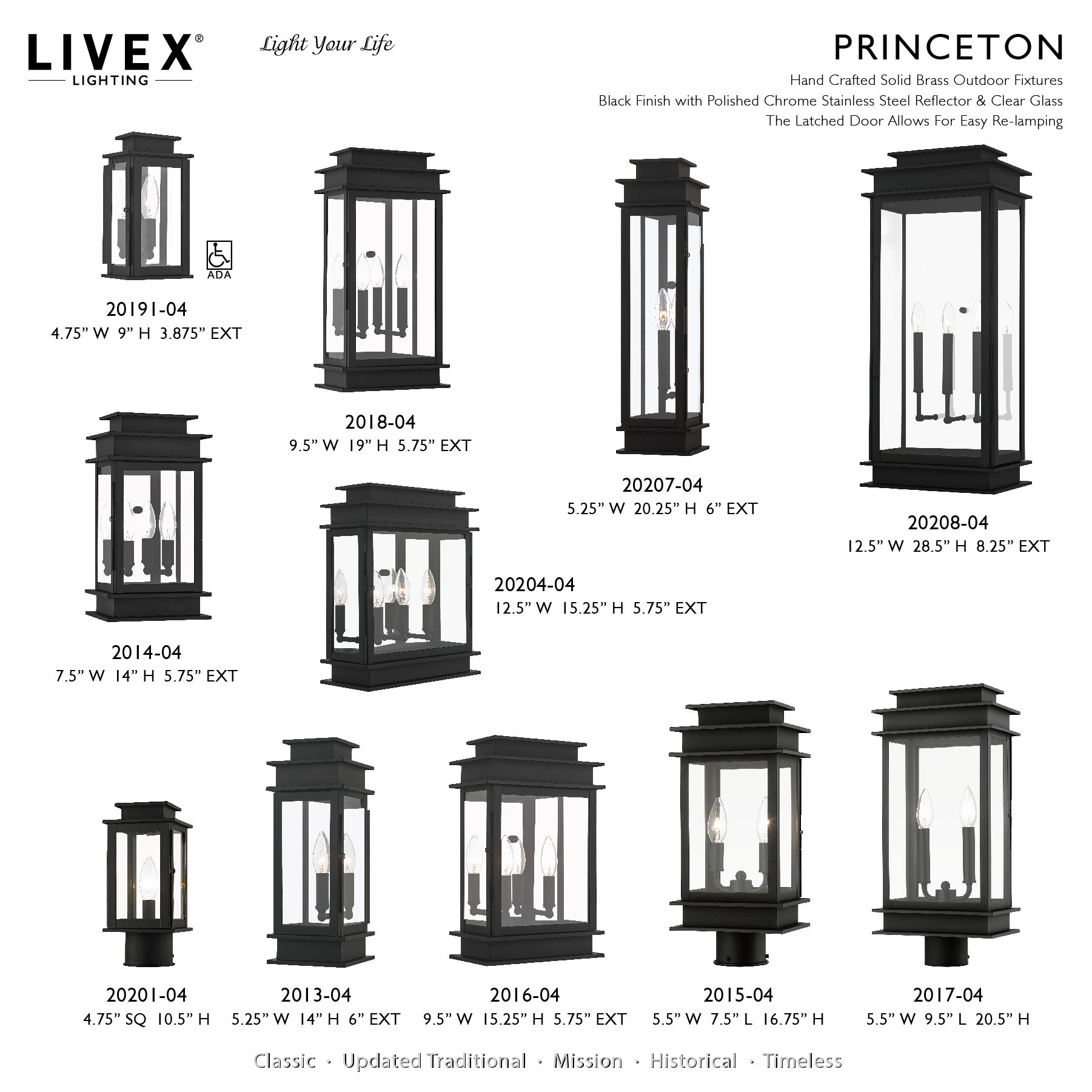 Princeton 20 1/4" High Black Outdoor Wall Light