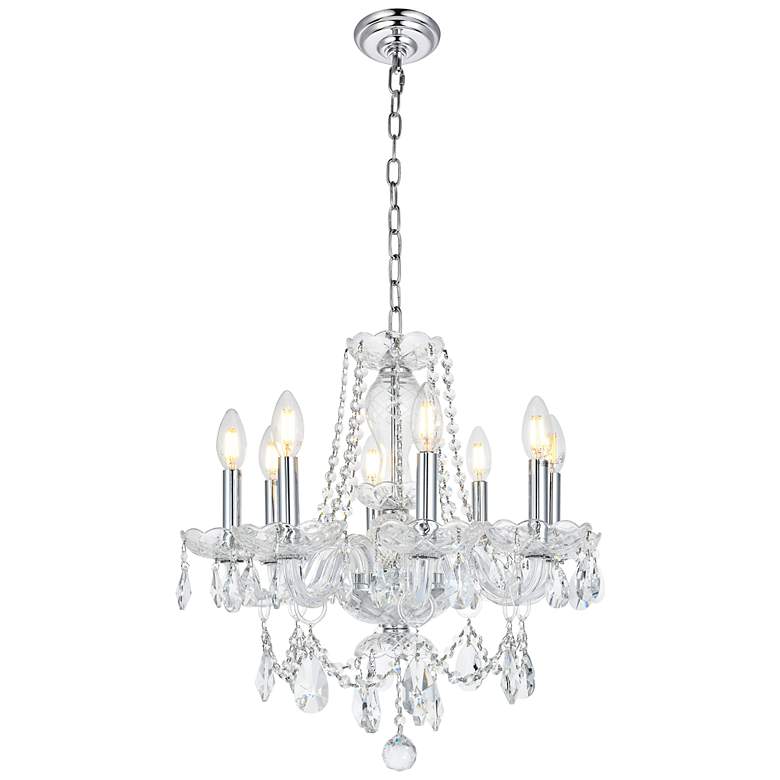 Image 4 Princeton 20" Wide Chrome and Crystal 8-Light Chandelier more views
