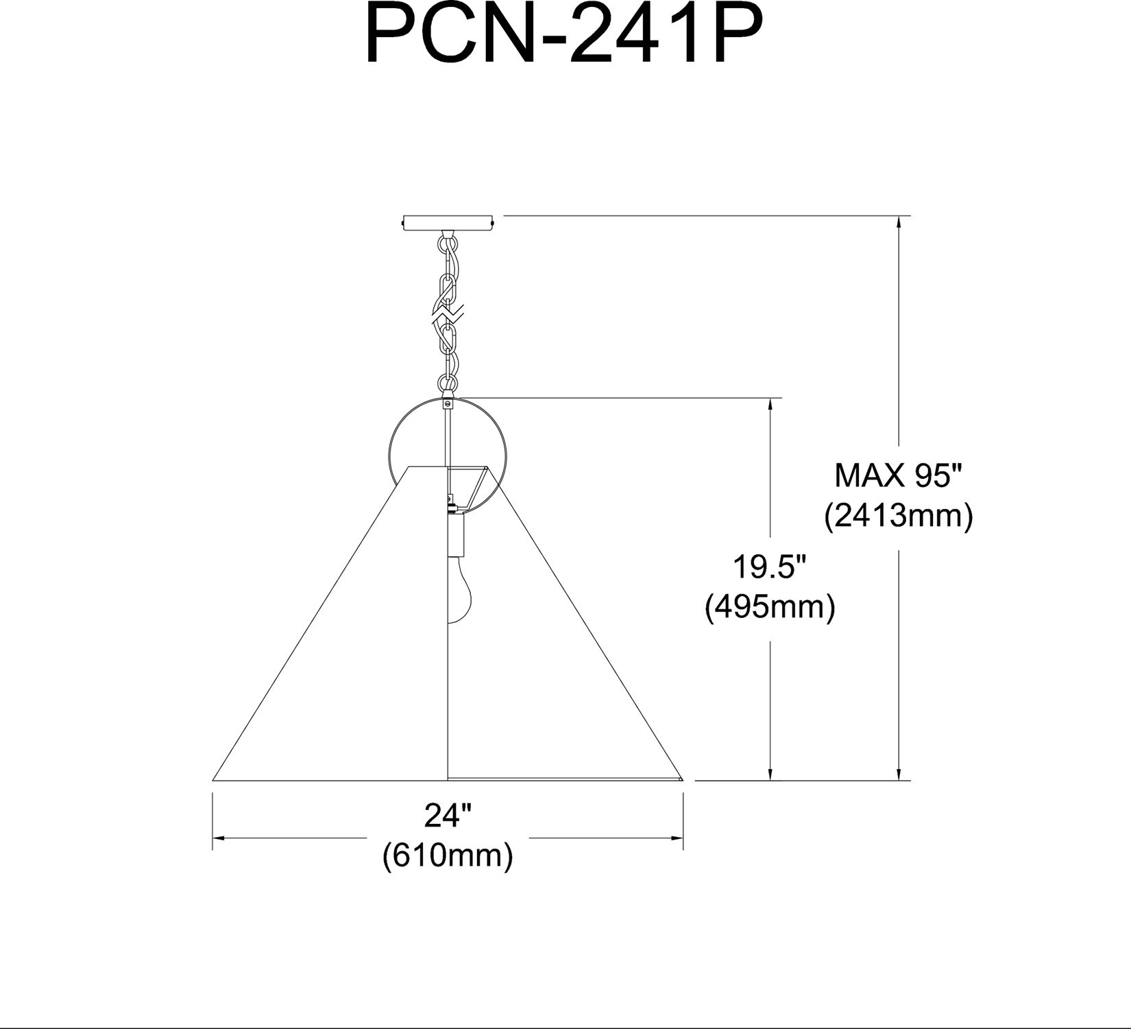 Image 2 Princeton 24" Wide Matte Black Pendant more views